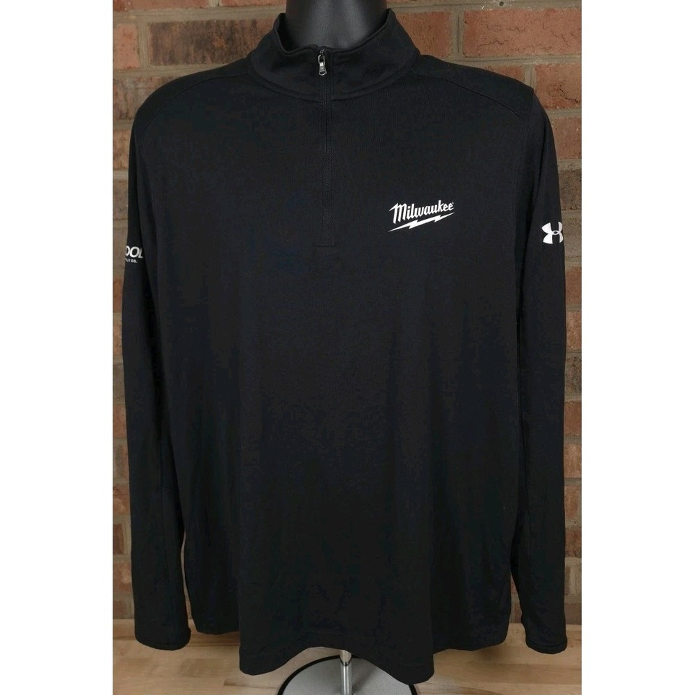 Under Armour Milwaukee Tools 1/4 Zip Shirt Loose Fit Performance Stretch XL Blk